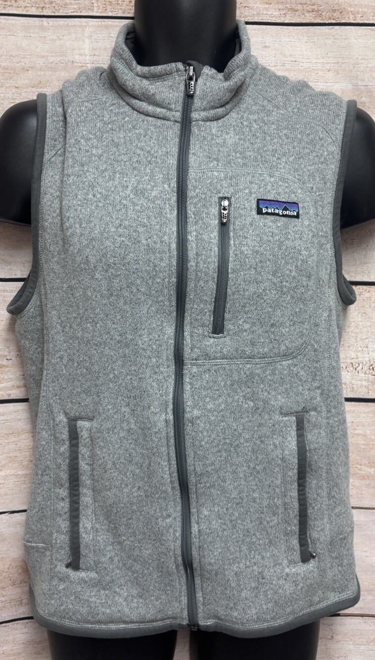 Patagonia Mens M Gray Better Sweater Full Zip Fleece Vest Full Zip